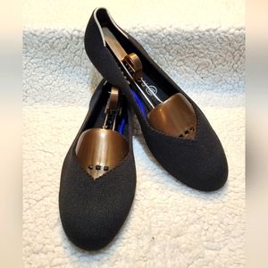 Rothy's Flats - Black with White Halo, size 11